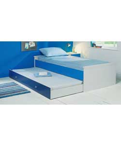 Unbranded Bailee Blue Single Bed with Trundle and Memory Mattress