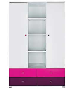 Unbranded Bailee Girl 2 Door 4 Drawer Wardrobe - Pink/Purple