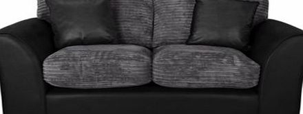 Unbranded Bailey Jumbo Cord/Leather Effect Regular Sofa -