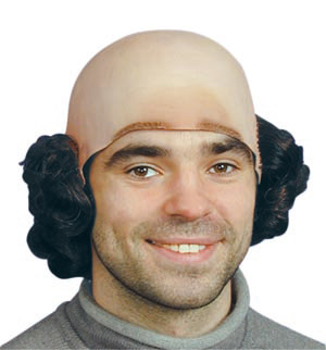 Unbranded Bald Head With Black Hair/Eyebrows