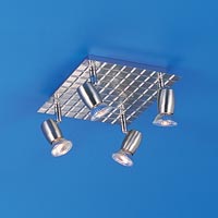 Balhar Tiled Pattern 4 Light Square Spotlight Brushed Chrome Finish