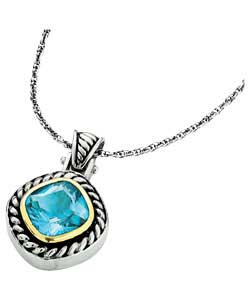 Unbranded Balinese 2 Colour Sterling Silver Cushion Cut Pendant