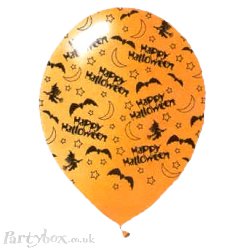 Balloon - Bats & Witches - 12inch - Black and Orange assorted