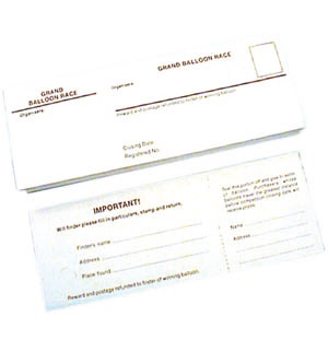 Balloon Race Tickets, pack 100
