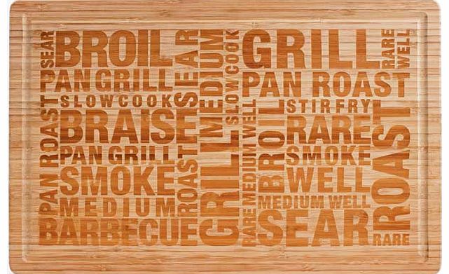 This Bamboo Etched Chopping Board brings a stylish edge to your kitchen. This board is wipe clean. making it easy to look after. Made from bamboo. Chopping board size L32. W48. D2.5cm. Wipe clean. EAN: 5052449066616. (Barcode EAN=5052449066616)