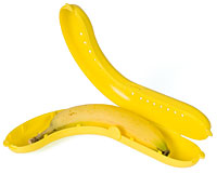 The best solutions are often the simplest. Bananas are an awkward shape to fit into a lunch box and