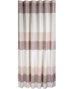 Unbranded Banded Natural Stripe Curtains - 66 x 90 inches