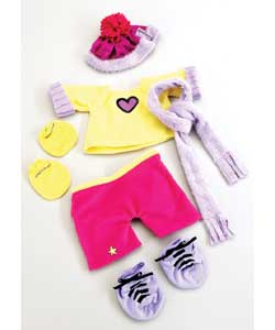 Collection of trendy outfits for 40cm Baby dolls.