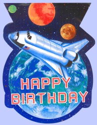 Party Supplies - Banner - Space Orbit - Happy Birthday - 3.5m x 25cm