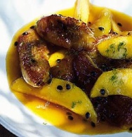 Not a rare fruit but a combination of bananas, passionfruit, and mango, a fragrant treat for the sen