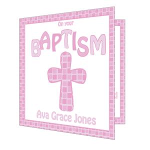 Unbranded Baptism Card Pink