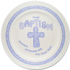 Unbranded Baptism Gift - Personalised Baptism Cross Plate