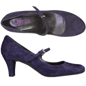A classic Mary-Jane style Court Shoe from Jones Bootmaker. Features adjustable strap, covered heel a