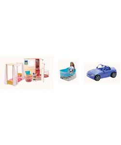 Only at Argos! Includes everything for that perfect holiday in the sun: Barbie; Tropical Hotel -