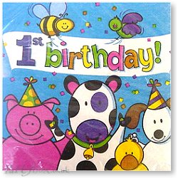 Barnyard 1st birthday - napkins