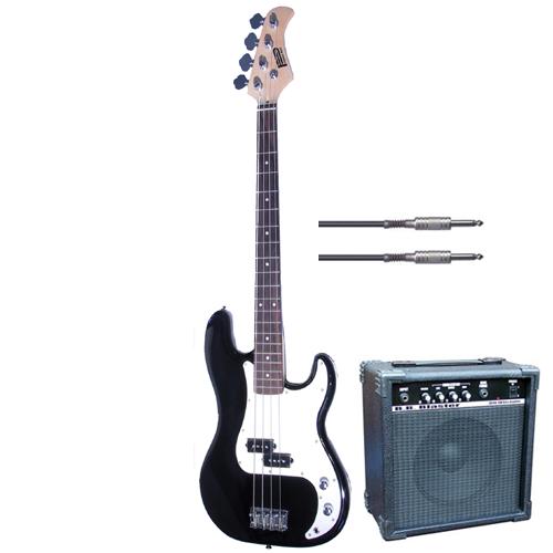Bass Guitar in Black with 10W Amp