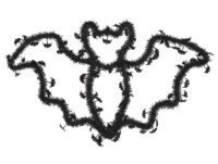 Unbranded Bat Tinsel Hanging Wreath 33cm x 55.9cm