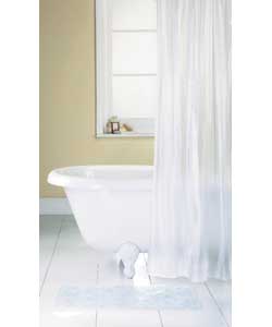PVC shower curtain with co-ordinating textured fro