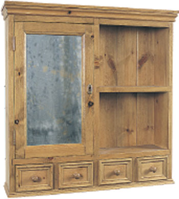 This beautiful pine bathroom cabinet has plenty of storage space for those various remedies and