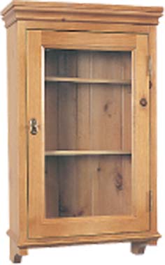 A lovely glazed pine bathroom cabinet for wall mounting. With three internal shelves and decorative
