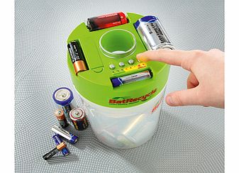 Did you know that over a third of batteries thrown away actually have life left in them? If you have loose batteries rolling around in drawers and dont know whether theyre dead, this recycling bin can help. BatRecycle has an integrated diagnostic t