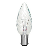 Unbranded BE00550 - 60 Watt Clear Twisted SBC Candle Bulb