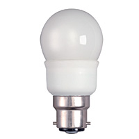 Unbranded BE00764 - 7 Watt Warm White CFL Golf Ball BC Bulb