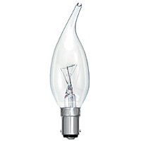 Unbranded BE00835 - 25 Watt Clear Bent Tip SBC Candle Bulb