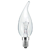 Unbranded BE00882 - 40 Watt Clear Bent Tip SES Candle Bulb