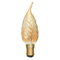 Unbranded BE00893 - 40 Watt Gold Bent Tip Twisted SBC Candle Bulb