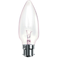 Unbranded BE00950 - 40 Watt Clear BC Candle Bulb
