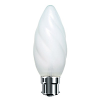 Unbranded BE01130 - 40 Watt Frosted Twisted BC Candle Bulb