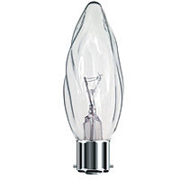 Unbranded BE01360 - 25 Watt Clear Flambelle BC Candle Bulb