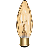 Unbranded BE01360 - 25 Watt Gold Flambelle BC Candle Bulb