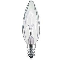 Unbranded BE01361 - 25 Watt Clear Flambelle SES Candle Bulb