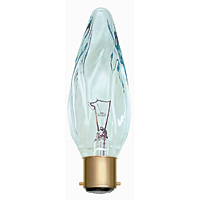 Unbranded BE01400 - 40 Watt Clear Flambeau BC Candle Bulb