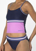 This tankini set is styled in light, smooth fabric