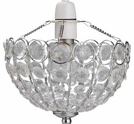 Unbranded Beaded Bowl Non Electric Pendant - Clear