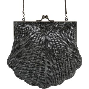 Beaded Shell Bag- Black