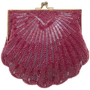 Beaded Shell Bag- Burgundy