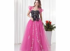 Unbranded Beading 3D-flower Floor-length Lace Satin Tulle