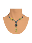 Beads and medallions necklace.