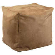 Unbranded Bean Cube Faux Suede, Beige 45X45cm