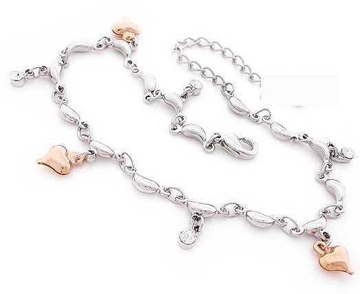 Beautiful ankle bracelet with a heart.