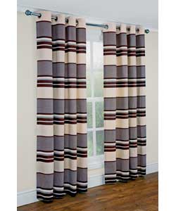 Unbranded Becket Chocolate and Cream Stripe Curtains - 46