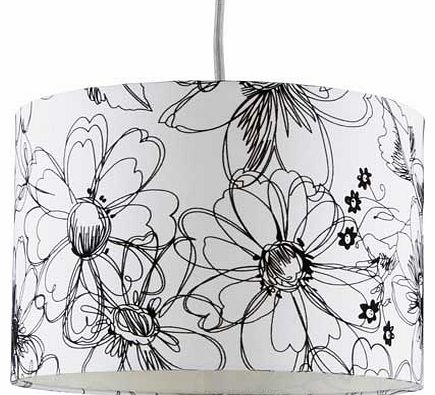 Unbranded Beckie Script Floral 30cm Shade - White
