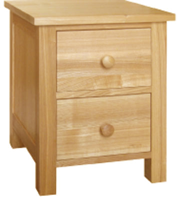 Unbranded BEDSIDE TABLE 2 DRAWER OILED HARDWOOD ACORN