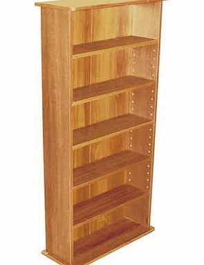 Excellent and simply designed 6 shelf beech effect finish storage unit ideal for displaying your CD and DVD collection. Capacity of up to 222 CDs (over 6 shelves) or 104 DVDs / Blu-rays / computer games (over 4 shelves). Contains a fixed base shelf a