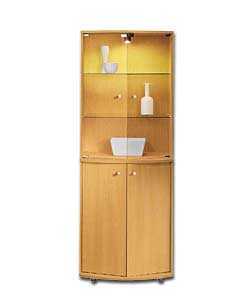Beech Effect Display Cabinet