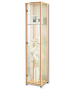 Beech One Door Full Length Display Cabinet